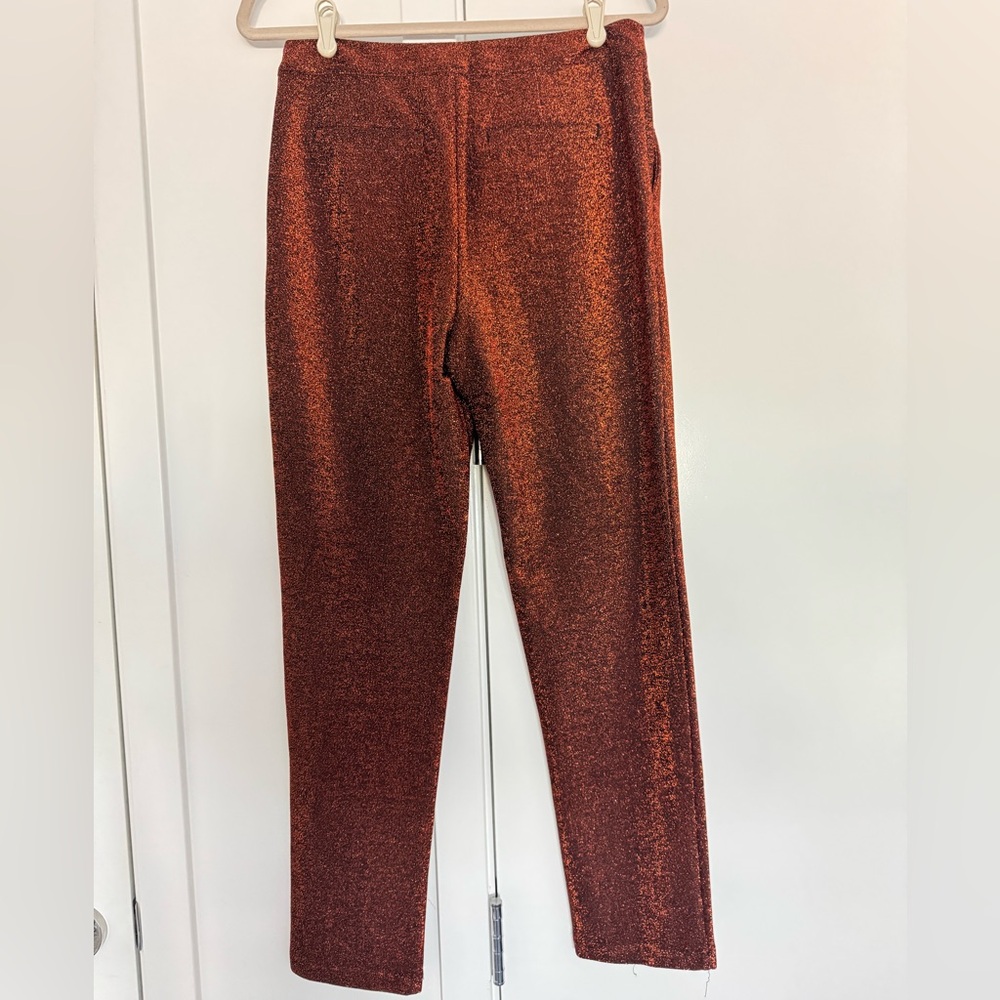 Shimmering Rust Pants with Ruffle Detail - Picture 2 of 4